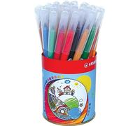 STABILO Trio A-Z - Feutre de coloriage - Pot métal x 36 feutres pointe moyenne - 12 couleurs assorties