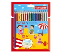 STABILO Trio Coffret en carton avec 18 crayons de couleur larges