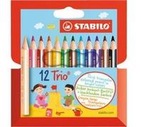 STABILO Trio court - Pochette de 12 crayons de couleur