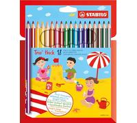STABILO - Trio, Crayon de Couleur, Étui Carton x 18 Crayons de Coloriage Triangulaires