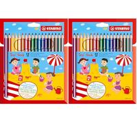 STABILO - Trio, Crayon de Couleur, Étui Carton x 18 Crayons de Coloriage Triangulaires (Lot de 2)