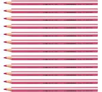 Stabilo Trio Crayon de couleur triangulaire Rose Lot de 12 | Lot de 12, rose