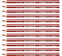 Stabilo Trio Crayon de couleur triangulaire Rouge cerise Lot de 12 | Lot de 12, rouge cerise