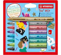 STABILO Feutre de coloriage Trio Déco - métallisés effet brillant - Étui carton x8 coloris assortis