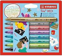 Stabilo Trio Deco Stylo-Feutre Or, Noir Métal, Bleu Métal, Vert Métal, Lilas Métallique, Rose Métallique, Argent 8 Pièce(S)