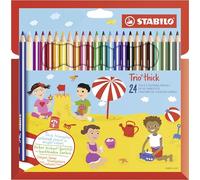 Stabilo Trio Dick Crayons de couleur triangulaires épais 24er Set Mehrfarbig