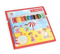STABILO Trio Épais Crayons de Coloriage Avec Aiguiseur - Portefeuille 24 Mélange