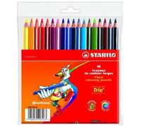 STABILO – Crayons de couleur Trio larges triangulaires, 18 pièces