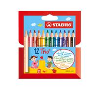 STABILO Trio Set de 12 crayons de couleur larges triangulaires