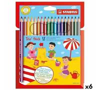 STABILO Trio Thick Lot de 18 crayons de couleur multicolores (6 unités) - Marque EAN : 4006381340328