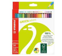 STABILO Vert Couleurs Crayons de Coloriage - Paquet De 24 - Mélange Couleurs