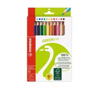 Stabilo Vert Trio 12 Crayons Couleur Avec Agréable Form Farbsortiert