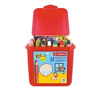 STABILO Crayons multitalents Woody 3in1 – boîte de 38 crayons + 3 taille-crayons