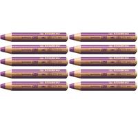 STABILO woody 3in1 - Crayon de couleur - Lot x 5 crayons de coloriage - Lilas (Lot de 2)