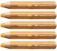 STABILO woody 3in1 - Crayon de couleur - Lot x 5 crayons de coloriage - Or | Lot de 5, doré
