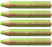 Stabilo Woody Lot De 5 Crayons De Couleur Vert Anglais Extra Clair