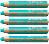 Stabilo woody lot de 5 crayons de couleur vert jade clair 880 470 Vert G
