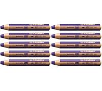 STABILO woody 3in1 - Crayon de couleur - Lot x 5 crayons de coloriage - Violet foncé (Lot de 2)