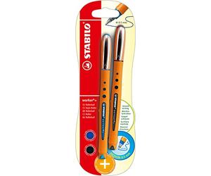 STABILO worker Stylo roller Pointe médium Bleu/noir Emballage 2 pièces (Import Allemagne)