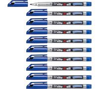 Stabilo Write-4-all Lot de 10 Marqueur point medium 1 mm Bleu