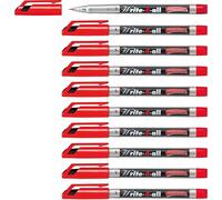 Stabilo Write-4-all Lot de 10 marqueurs permanents à pointe ultra-fine Rouge