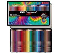 STABILOaquacolor ARTY - Crayon de couleur - Boîte métal x 36 crayons aquarellables - Gamme ARTY