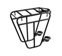 Stable Bicycles Front Rack - Steel Pannier Rack | Adjustable Road Bike Front Racks | 25kg Load Capacity, 30x14x30cm, Shock Absorber Fork Mount, Stable Bicycle Luggage Carrier