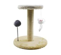 Stable Design Cat Tree Tower, Cat Tree with Feather and Spring Ball, Interactive Cat Scratch Toy, Fun Cats Scratch Post with Toys 10,24 x 10,24 x 11,02 Inches for Indoor, Cats, Kitten