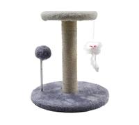 Stable Design Cat Tree Tower, Cat Tree with Feather and Spring Ball, Interactive Cat Scratch Toy, Fun Cats Scratch Post with Toys 10,24 x 10,24 x 11,02 Inches for Indoor, Cats, Kitten
