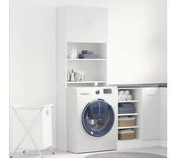 Stable&Durable - Blanc - Meuble de machine à laver blanc - bois d'ingénierie - Accesoire lave-linge&sèche-linge HS555421542