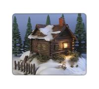 Stable Tapis De Souris Paysage De Chalet Rustique en Rondins De Bois 25X30Cm, Mousepad Résistant À Usure Tapis Souris pour Pc Souris Claviers