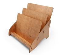 stableco 1 présentoir écologique Hoizontal A4 à 3 compartiments - Design naturel - Pas de plastique - Pour prospectus - Durable - Montage rapide