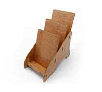 stableco 1 support à prospectus écologique DIN A5 vertical avec 3 compartiments stable au design naturel No Plastic! Just Paper! Support durable pour cartes postales à monter rapidement