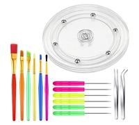 Staccatory Kit de décoration de cookies, plateau tournant, pinceaux à biscuits, aiguilles à tracer pour cuisine 15 pièces