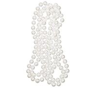 Staccatory Long collier de perles artificielles blanches accessoire pour costume garçonne années 1920