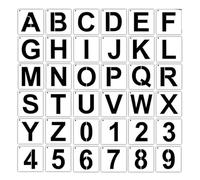 Staccatory Lot de 36 pochoirs pour lettres et chiffres - Réutilisables - Pour la décoration de