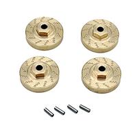Staccatory Lot de 4 adaptateurs hexagonaux de roue en laiton robuste pour SCX24 90081 mises à niveau 1/24 RC Crawler Pièces de voiture