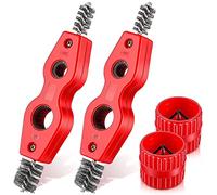 Staccatory Lot de 4 nettoyeurs et alésoirs en cuivre pour tuyaux et alésoirs intérieurs et extérieurs (rouge)