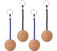 Staccatory Lot de 4 porte-clés flottants en forme de boule en liège 50 mm pour surf, plongée, pêche, bateau à voile