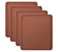 Staccatory Lot de 4 tapis déshydrateurs en silicone avec bord - Compatible avec les feuilles de silicone, revêtement anti-adhésif en silicone, haute température