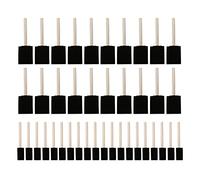 Staccatory Lot de 40 pinceaux éponge en mousse avec manche en bois - Outil de peinture pour taches acryliques et vernis