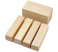 Staccatory Lot de 5 blocs de bois de sculpture, blocs de bois de tilleul brut pour débutants