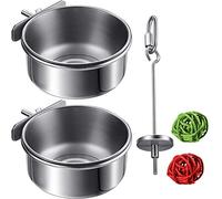 Staccatory Lot de 5 gamelles en acier inoxydable pour perroquet, mangeoire, eau, nourriture, nourriture pour oiseaux, pour cages et petits animaux