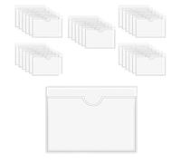 Staccatory Lot de 60 pochettes adhésives transparentes pour cartes de bibliothèque avec dessus pour cartes
