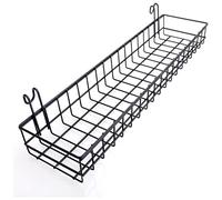 Staccatory Panier suspendu pour grille murale, panier multifonctionnel, panier de rangement mural et de présentation, 40 x 10 x 5 cm, noir laqué