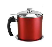 Staccatory Récipient à graisse de bacon de 1,3 l avec passoire, filtre à huile pour stocker la graisse de cuisson (rouge)