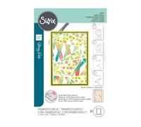 Stacey Park Lot de 4 pochoirs Motif floral fragmenté #2 A6 Sizzix