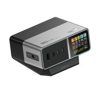 Stacja ładująca 5w1 z wyświetlaczem cyfrowym USB-A USB-C 300W - srebrna