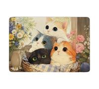 Stack of Four Cute Cats Illustration Tapis à Poils Courts 150 x 100 cm | Tapis 150 x 100 cm comme cadeau pour une nouvelle maison, avec surface douce; pour petits espaces intérieurs