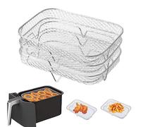 Stackable Air Fryer Rack Set - 5.31x7.68 in Rectangle Tower, Stainless Steel Grill Panier for BBQ, Oven, 8-qt Dehydrator Accessoires